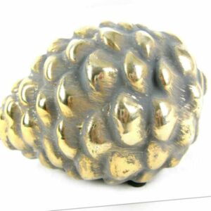 Weihnachtsdeko, Zapfen liegend, Farbe champagner, (gold, grau), aus Keramik