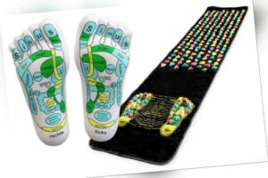 MAXIMEX Fuß Reflex Zonen Massage Set Matte 175x35cm + Socken 39-41 Punkte Körper