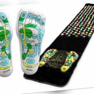 MAXIMEX Fuß Reflex Zonen Massage Set Matte 175x35cm + Socken 39-41 Punkte Körper