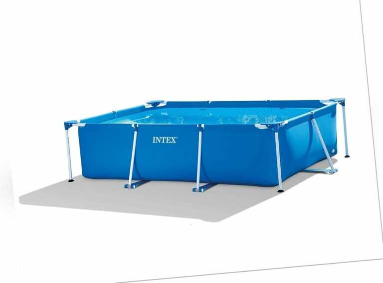 Intex Rectangular Frame Pool Aufstellpool Schwimmbecken Baden 300 x 200 x 75 cm