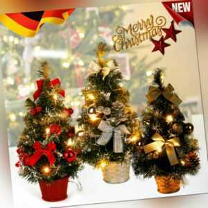 40cm Künstlicher kleiner Mini Weihnachtsbaum Tischplatte + LED Licht Ornamenten
