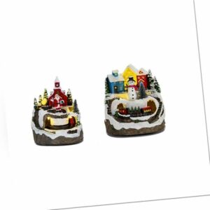 LED Licht Weihnachten Schneehaus Dorf Leuchtendes Ornament Figur Weihnachten Deko