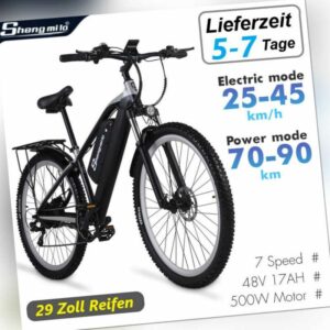 29 Zoll E Mountainbike 500W Elektrofahrrad 48V Ebike E-City Bike Offroad-Fahrrad