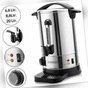 Glühweinkocher Heißwasserspender Glühweinkessel Edelstahl 6,8/8,8/20L Thermostat