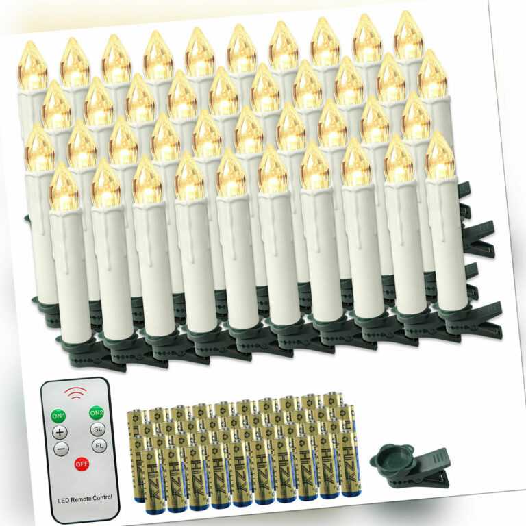 LED Weihnachtskerzen Warmweiß kabellose Christbaumkerzen 30 / 40 / 50er Kerzen