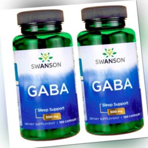 Swanson Gaba 500mg - 2 x 100 Kapseln - Gamma Aminobuttersäure