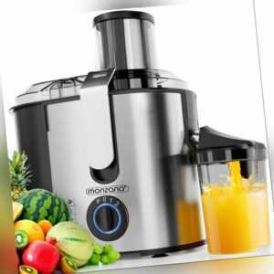 Entsafter Saftpresse Edelstahl 1100 W Große Öffnung 20000 U/min Zentrifugal Obst