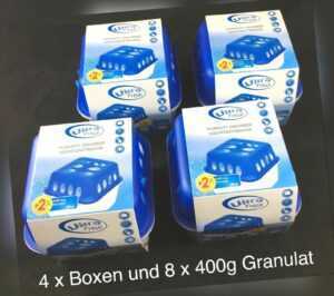 Luftentfeuchter Set 4 x Boxen mit 8x400g Granulat Raum Entfeuchter Trockner NEU