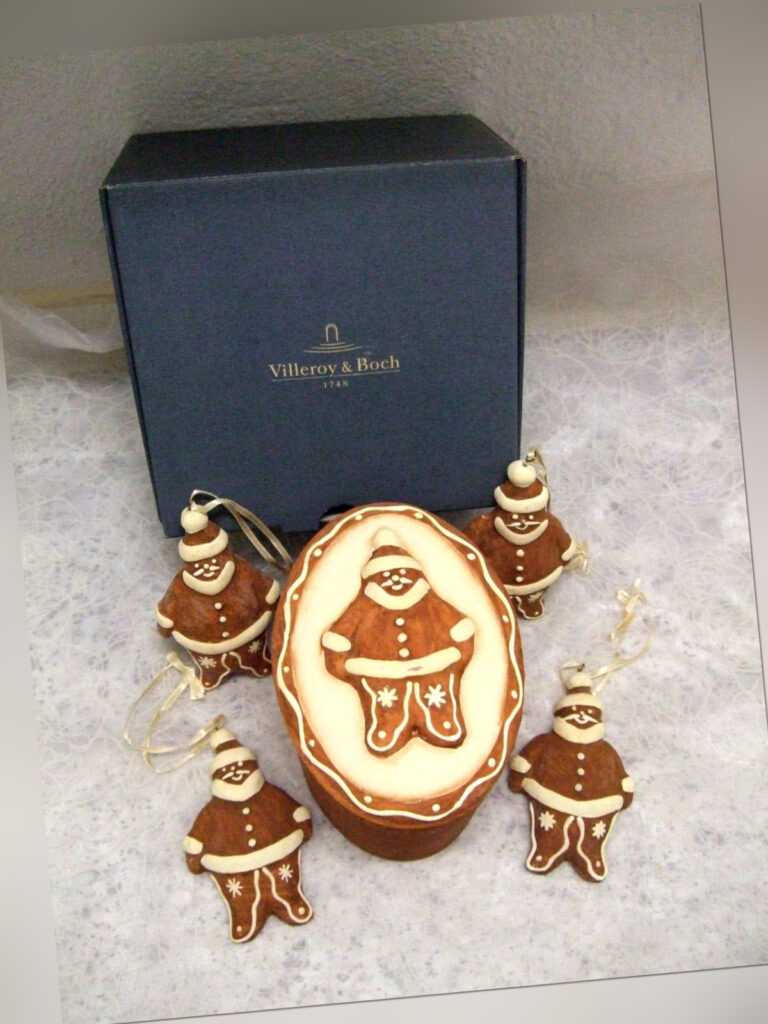 Villeroy Boch V&B Gingerbread Dekodose mit 4 Weihnachtsmänner ***NEU*** in OVP
