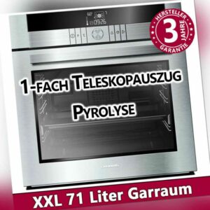 Einbau Backofen Pyrolyse Selbstreinigung Edelstahl autark Elektro Herd Heissluft