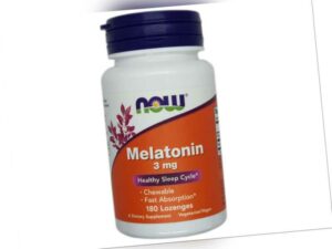 NOW MELATON 3mg - 180/360/540 Vegane Kapseln Besserer Schlaf JET LAG Aid