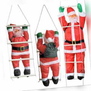 Weihnachtsmann auf Leiter Weihnachts Deko Weihnachten Figur Nikolaus Santa Rot