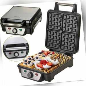 XXL Waffeleisen Waffeltoaster Elektrogrill 4er Wafflemaker 1500W Waffel Eisen