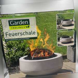 Garden Feelings Feuerschale mit Funkenschutz Feuerstelle Garten Feuer 55cm Neu