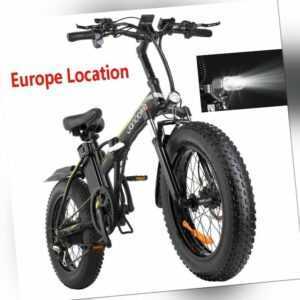 E-Bike 20" 1000W 12.8 Ah Elektrofahrrad Faltbarer Fat Tire Mountain Snow E-Bike