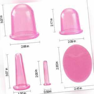 6 Cups Set Schröpfgläser Gesicht Körper Silikon massage Anti-Cellulite Cupping