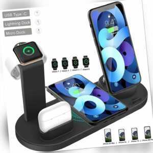 4 in1 QI Wireless Ladegerät Charger Ladestation für Apple Watch /iPhone/Air Pod