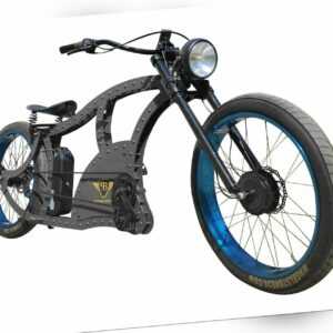 Power-Bikes, Pedelec, E-Bike, retro, Fatbike, Cruiser, Fahrrad, grau, ice blue