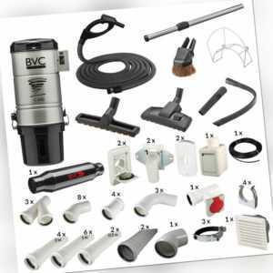 BVC Zentralstaubsauger All-IN-ONE - C 600 Silverline-Paket - bis 100 m² - 2 SD,