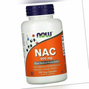 Now Foods NAC N-Acetyl-l-Cystein 600mg - 100 / 200 / 300 Vegane Kapseln