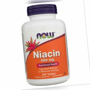 NOW FOODS Nianac (Niacin) 500 mg 250 Tabletten