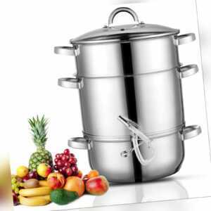 Dampfentsafter Induktion Entsafter Edelstahl Fruchtentsafter Obst Saftpresse 17L