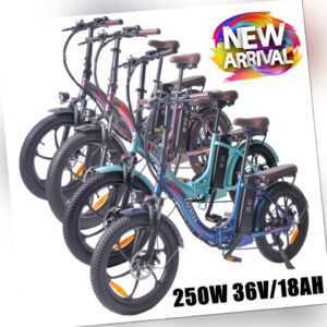 【Upgraded】FAFREES F20 PRO Elektrofahrrad 20 Zoll Fat E-Bike 250W 18AH E-Citybike