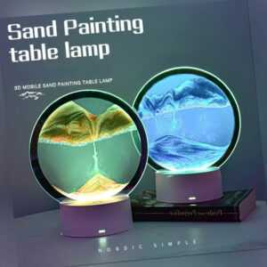 3D Flowing Sand Nachtlicht Sanduhr Lampe Moving Sand Bild Dekor