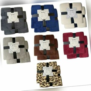 2x Hochwertige Wohndecke Korallenvlies extra warm Kuscheldecke