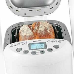 Brotbackautomat, 19 Programme, LCD, MD 11011, Weiß 550W bis zu 1000g