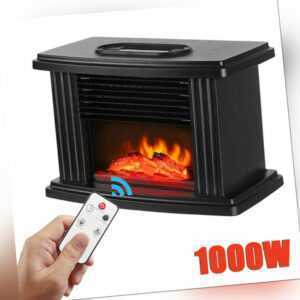 1000W Elektrokamin Heizlüfter Heizer LED Flammen Elektro Heizung Fernbedienung