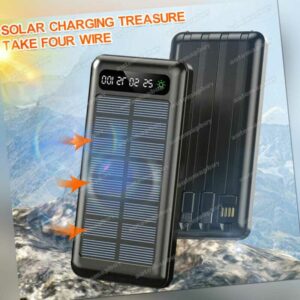 Solar Power Bank 900000mAh Tragbar Externer Batterie Ladegerät für alle Handy A+