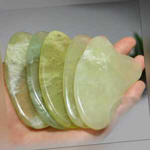 Gua Sha Naturgrün Jade Quarz Kristall Stein Kristall Bodys Massage Board Tool'yg