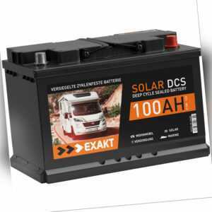 Solarbatterie 100Ah 12V EXAKT DCS Wohnmobil Batterie Solar Bootsbatterie 90Ah