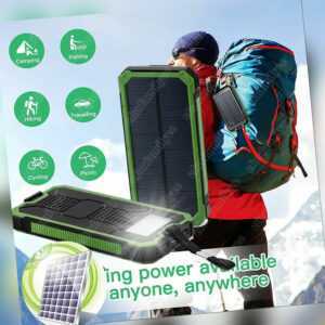 Solar Powerbank 1000000mAh Wasserdicht Tragbar Externer Batterie Ladegerät Handy