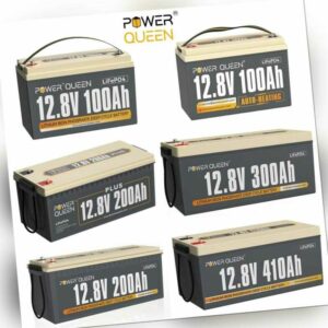 12V 410Ah 300Ah 200Ah 100Ah LiFePO4 Akku Lithium Batterie BMS für Solar Off-grid