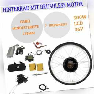 28” Elektrofahrrad Ebike Conversion Kit 36V 500W Fahrrad Hinterrad Umbausatz LCD