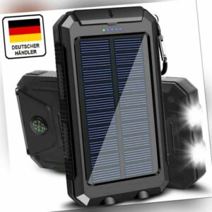Solar Power Bank 20000mAh Tragbar Externer Batterie Ladegerät für alle Handy NEU