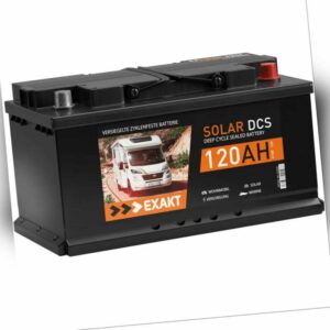 Solarbatterie 120Ah 12V EXAKT DCS Wohnmobil Batterie Bootsbatterie Solar 100Ah