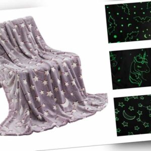 Kinderdecke Kuscheldecke Flanell 150x200 cm Sofadecke leuchtet im