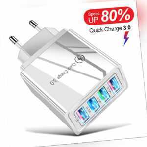 Schnell Ladegerät Stecker 4x USB Port 5V-3A Netzteil Adapter Für Handy PC Tablet