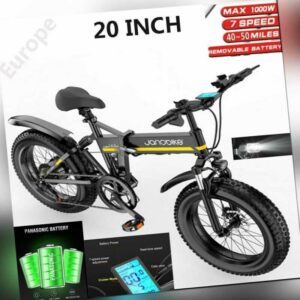 ECOTRIC 20"1000W 9,6Ah Falten Elektro-fahrrad e-Bike Fett reifen 7 Speed Bike