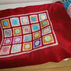 Häkeldecke Überwurf Handarbeit Granny Square Patchwork Neu Unikat