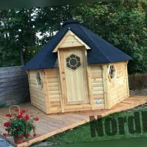 NordLog Saunakota 9,2 m2 Saunahaus Gartensauna Saunahütte Außensauna Pavillon