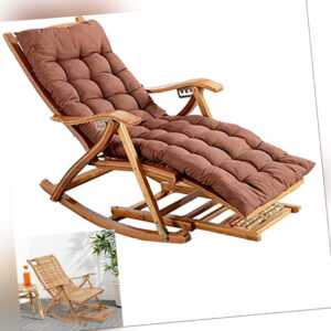 Liegestuhl Holz Schaukelstuhl Relaxliege Lehnstühle Ruhesessel mit Fuß Massage