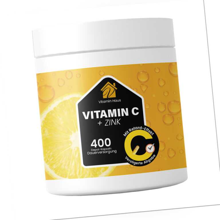 400 X VITAMIN HAUS MIT C + ZINK HOCHDOSIERT STARKES IMMUNSYSTEM  VEGAN ORIGINAL