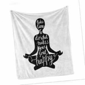 Yoga Weich Flanell Fleece Decke Silhouette mit Schreiben