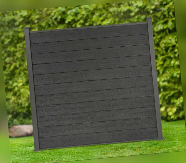 WPC Zaun Eleganz Anthrazit Sichtschutz Gartenzaun Windschutz Blickdicht 180x180