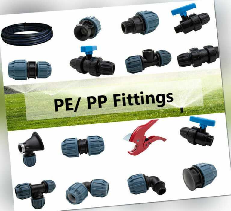 PE-Fitting Verschraubung für PE-Rohr Klemmverbinder Brauch-|Trinkwasser Winkel |