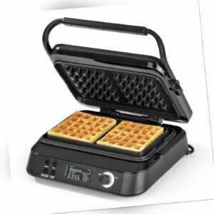 Waffeleisen Waffelautomat Schwarz Heizplatten Bräunungsstufen Timer N8WERK